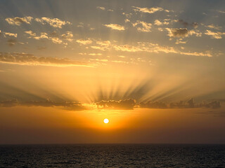 Beautiful sunset over the Aegean Sea