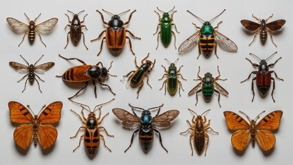 Insect Knolling Mastery: Hyper-Realistic Flat Lay Photography