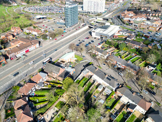 Aerial View of Residential District at Birmingham City of England United Kingdom, March 30th, 2024