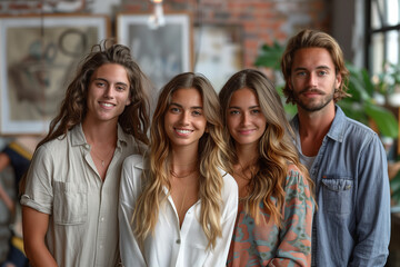 Fototapeta premium Young Entrepreneurs in a Creative Workspace
