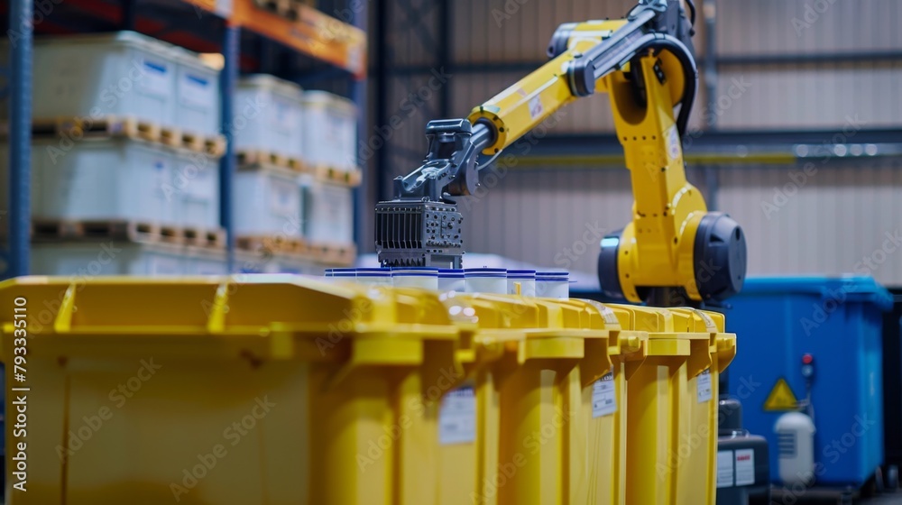 Aufkleber Robot Standing Next to Container
