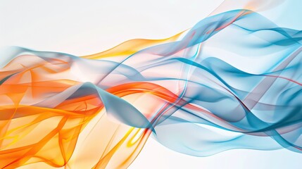 Naklejka premium Abstract background with blue and orange smooth lines on white background