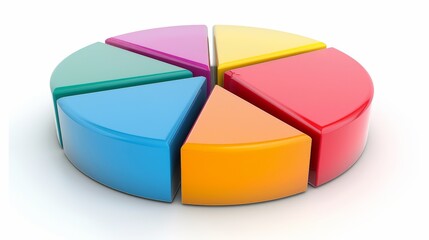 Obraz premium Graphic of a large pie chart with dynamic segments, symbolizing market share insights, isolated with space for text