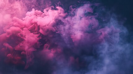 Obraz premium Abstract cloud of pink smoke on a dark background