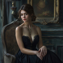 meticulously crafted portrait showcasing a woman's serene look in exquisite detail