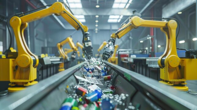 Conveyor Belt Filled With Bottles