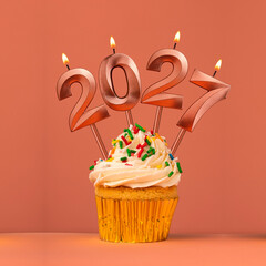 Candles number 2027 for happy new year - New years eve celebration
