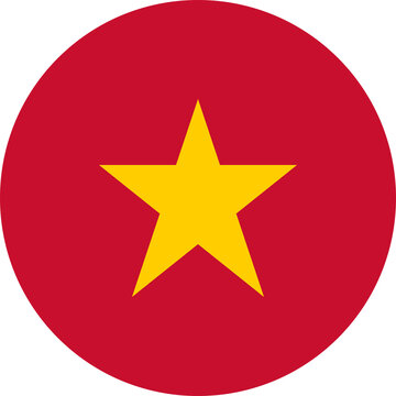 Vietnam flag simple icon in round or circle shape	