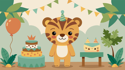 A Wild and Free party with a jungle theme symbolizing the babys first steps into the wild and their newfound freedom. Decorations include