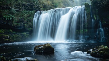 Fototapeta premium exposure of a river or waterfall. generative ai