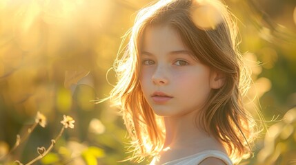 Fototapeta premium Outdoor portraits with natural light generative ai