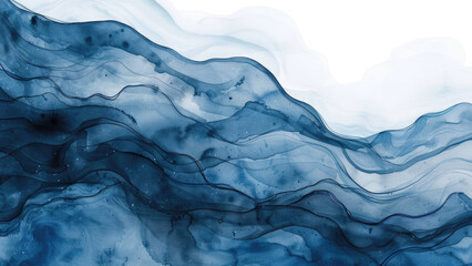 Fototapeta na wymiar Oceanic Elegance: Embracing Blue and White Wave Patterns in Wallpaper Design