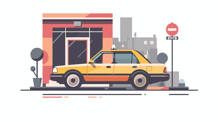 Car sharing or taxi service conceptept. Vector illustration