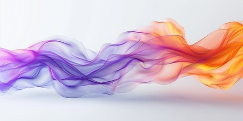 Abstract Wallpaper, Fluid Color Waves in Purple and Orange Gradient,