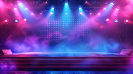 Blank Stage and spotlight for Live broadcast Talking and show box product