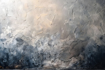 Closeup of Cumulus clouds in a painting of a natural landscape