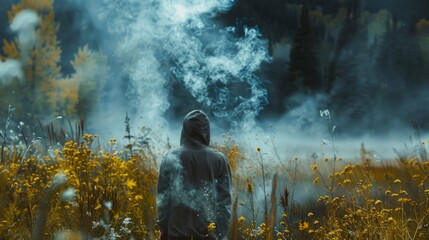 Fototapeta premium interaction between people and nature generative ai