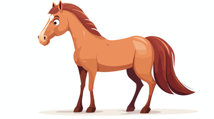 Horse animal cartoon illustration for children Hand drawn - obrazy, fototapety, plakaty