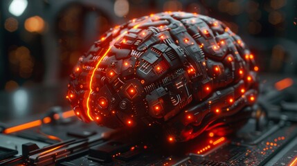Futuristic artificial intelligence brain concept