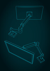 Single monitor arm mount blueprint - 793369135