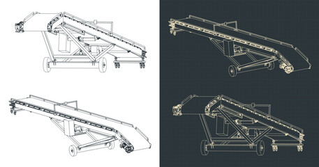 Mobile belt conveyor isometric blueprints - 793369159
