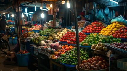 Fototapeta premium life in a local market generative ai