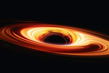 A black hole with its event horizon and swirling accretion disk.