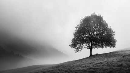 nature in black and white generative ai