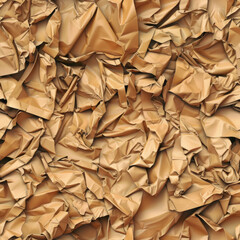 Seamless pattern of crampled brown paper