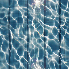 Seamless pattern of water surface with sun light in the pool