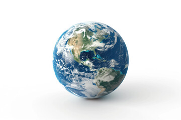 Earth Globe Isolated on White Background, Generative AI
