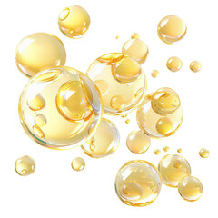 Yellow bubble collagen isolated transparent, Generative AI