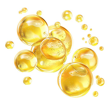 Yellow bubble collagen isolated transparent, Generative AI