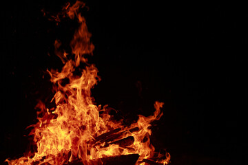 fire in the fireplace