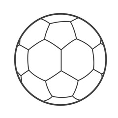 Linear icon of a handball. Vector-style illustration in black and white.