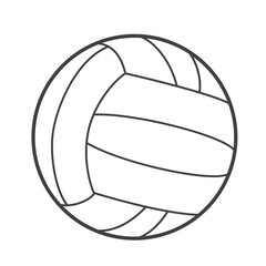 Linear icon of a volleyball. Vector-style illustration in black and white.