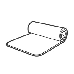 Linear icon of a yoga mat. Vector-style illustration in black and white.