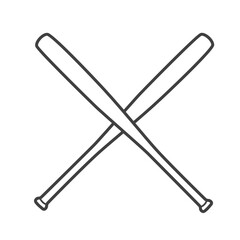 Linear icon of a baseball bat. Vector-style illustration in black and white.