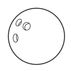 Linear icon of a bowling ball. Vector-style illustration in black and white.