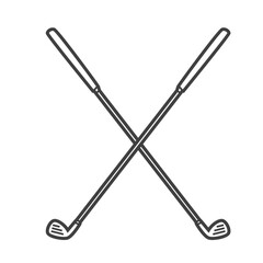 Linear icon of a golf club. Vector-style illustration in black and white.