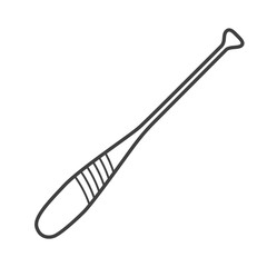 Linear icon of a rowing oar. Vector-style illustration in black and white.