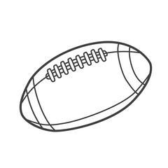 Linear icon of a rugby ball. Vector-style illustration in black and white.