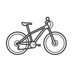 Linear icon of a bicycle. Vector-style illustration in black and white.