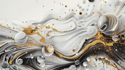 A luxurious abstract image showcasing a fluid art design with a marble-like texture. 
