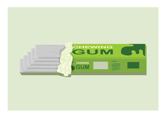 Chewing gum. Simple flat illustration.

