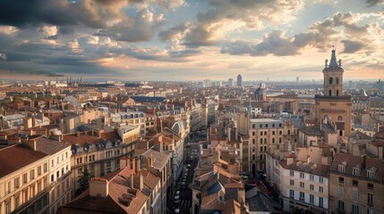 Fototapeta na wymiar city from elevated viewpoints generative ai