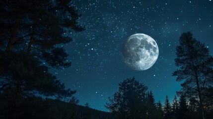 Obraz na płótnie Canvas moon and stars at night generative ai