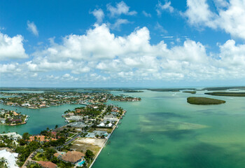 Coastline aerial view of Marco Island off the Gulf of Mexico