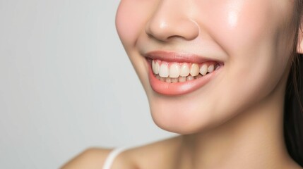 Obraz premium smile of beautiful woman with healthy white teeth. Close-up, High quality photos