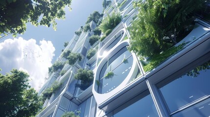 Tall Building Covered With Growing Plants